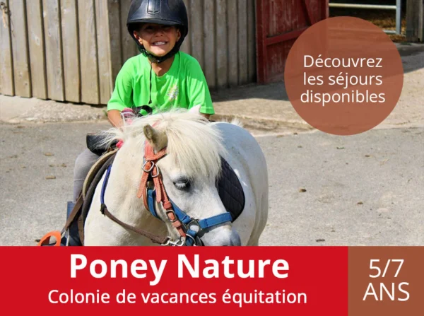 Colo poney juillet 2026 pour les 5 à 7 ans avec les séjours Poney-Nature au Poney-Club du Domaine de l'Esperance en Bourgogne